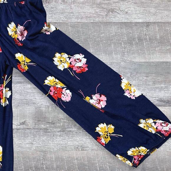 Old Navy Long Sleeve Swing Off Shoulder Navy Top Womens M Floral Boho - Picture 2 of 5